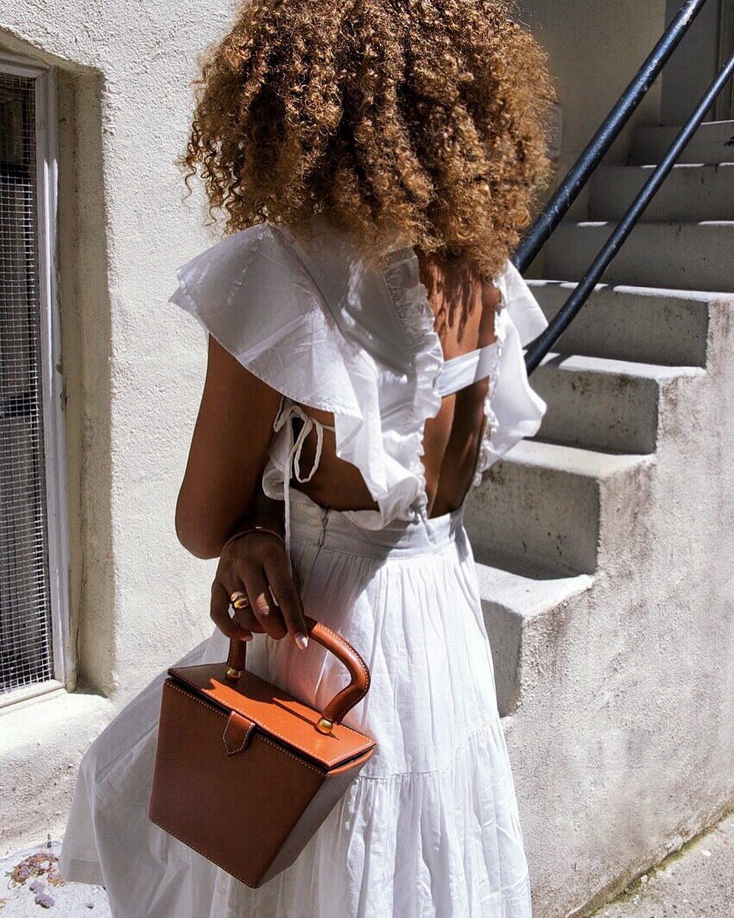 white dress street style