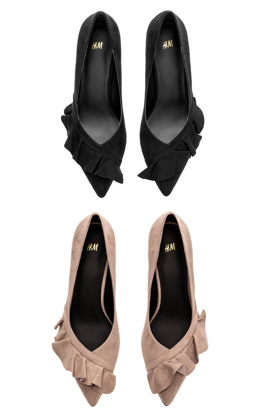 H&M pumps with ruffles