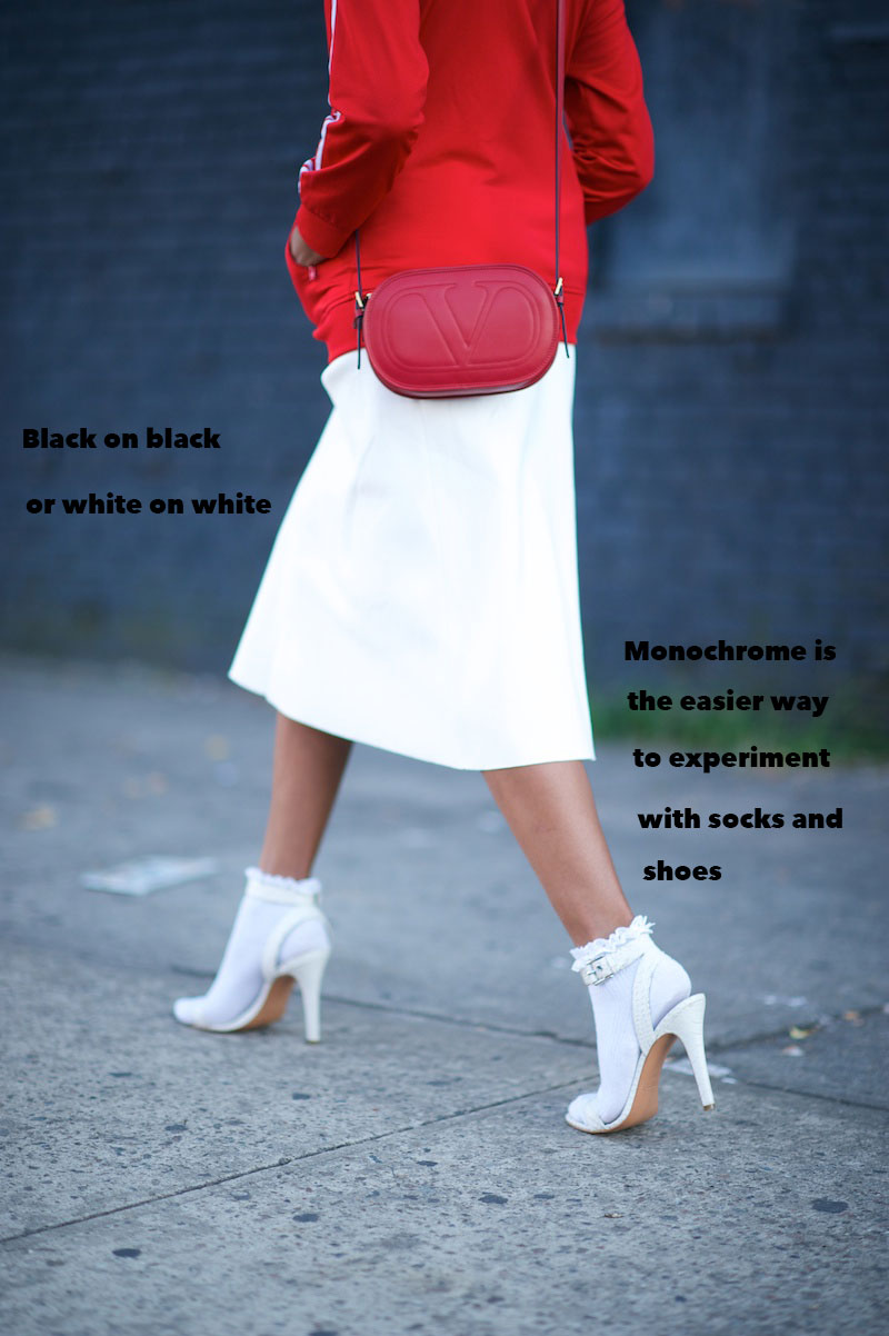 White socks hotsell black heels