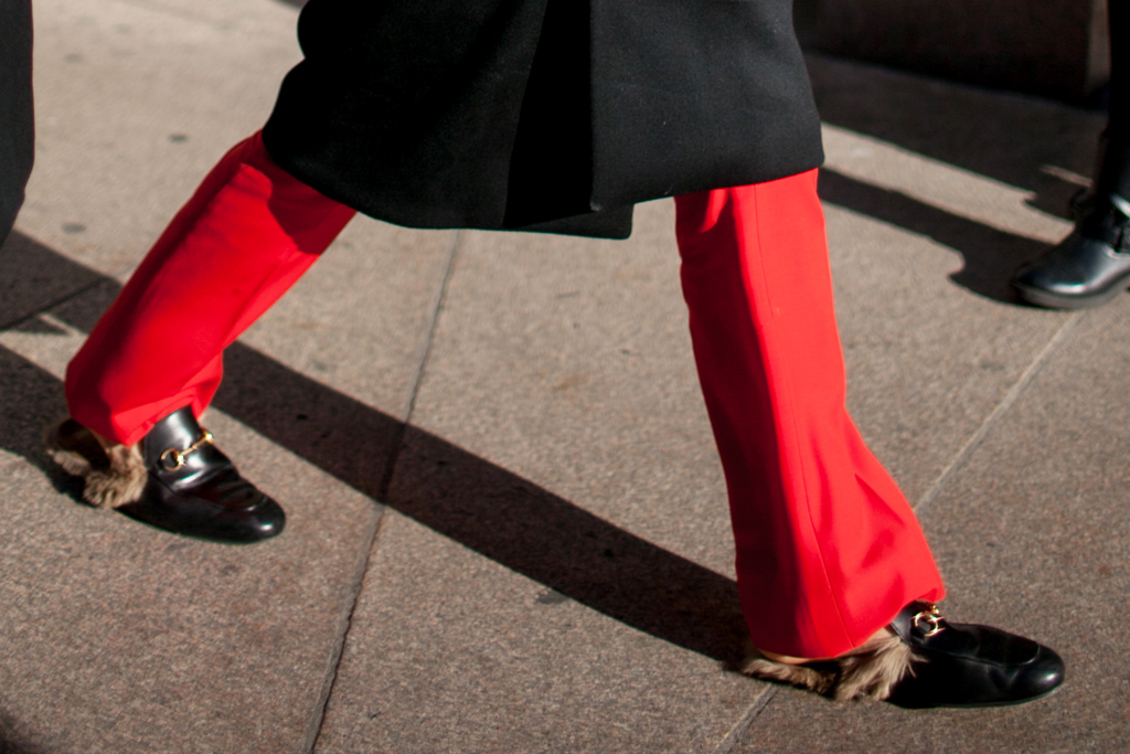 Gucci fur loafers