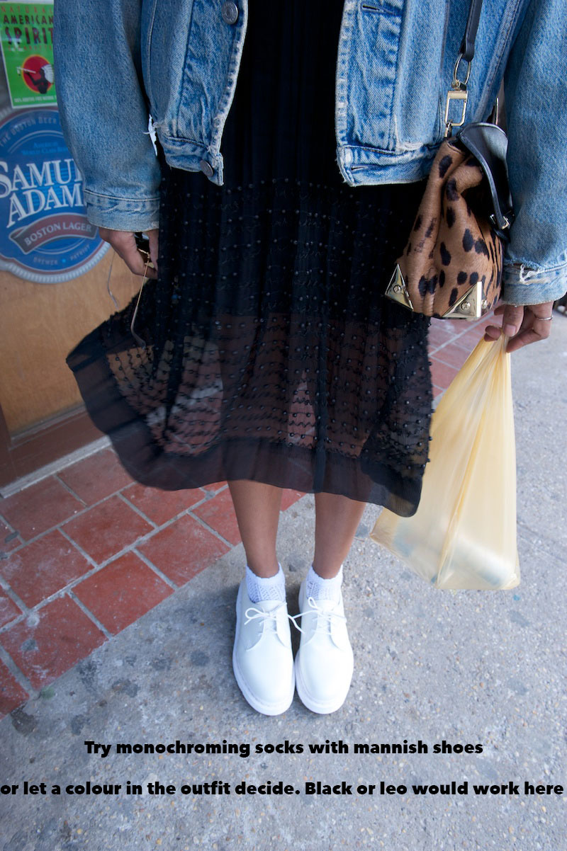 White Trainers and Colourful Sock Tips